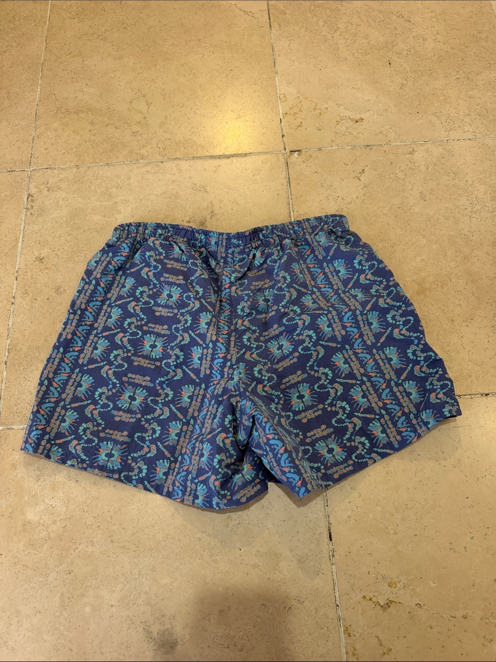 Patagonia Navy Blue Floral Athletic Shorts